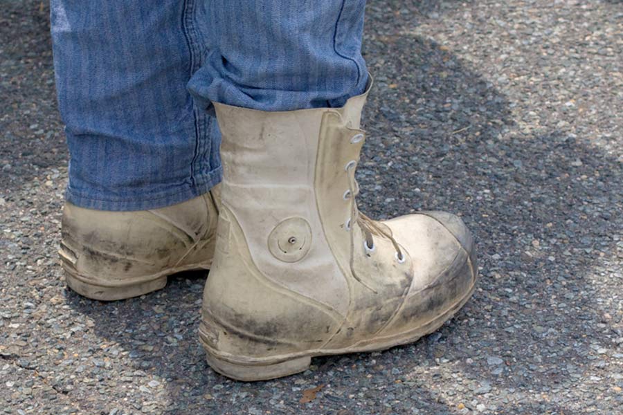 Steel Toe Boots at an Austin construction company's job site