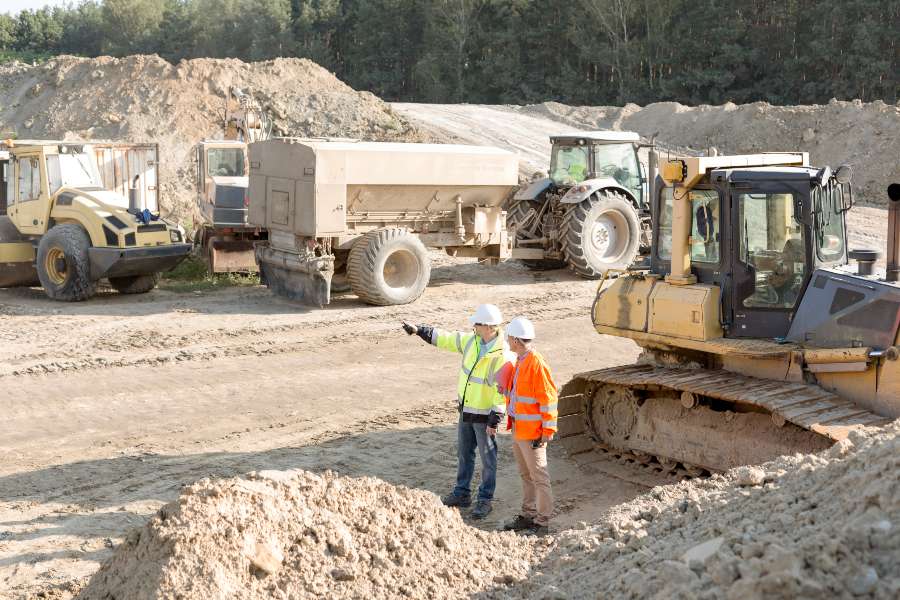 Contractor on commercial construction site