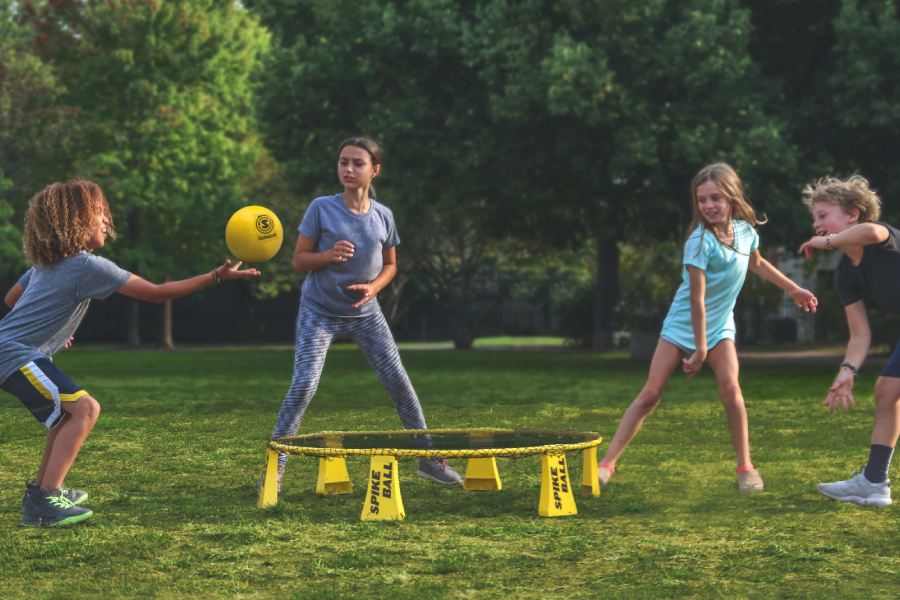 kids playing with a ball