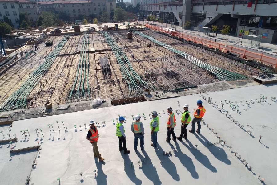 Austin contractor services employees working on a new building