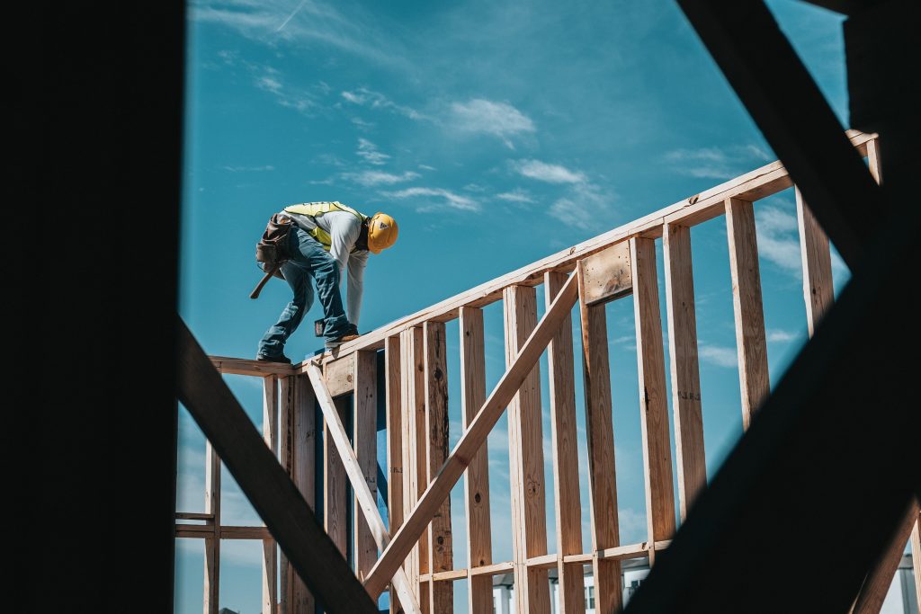 Skilled Austin construction contractors framing a home with precision