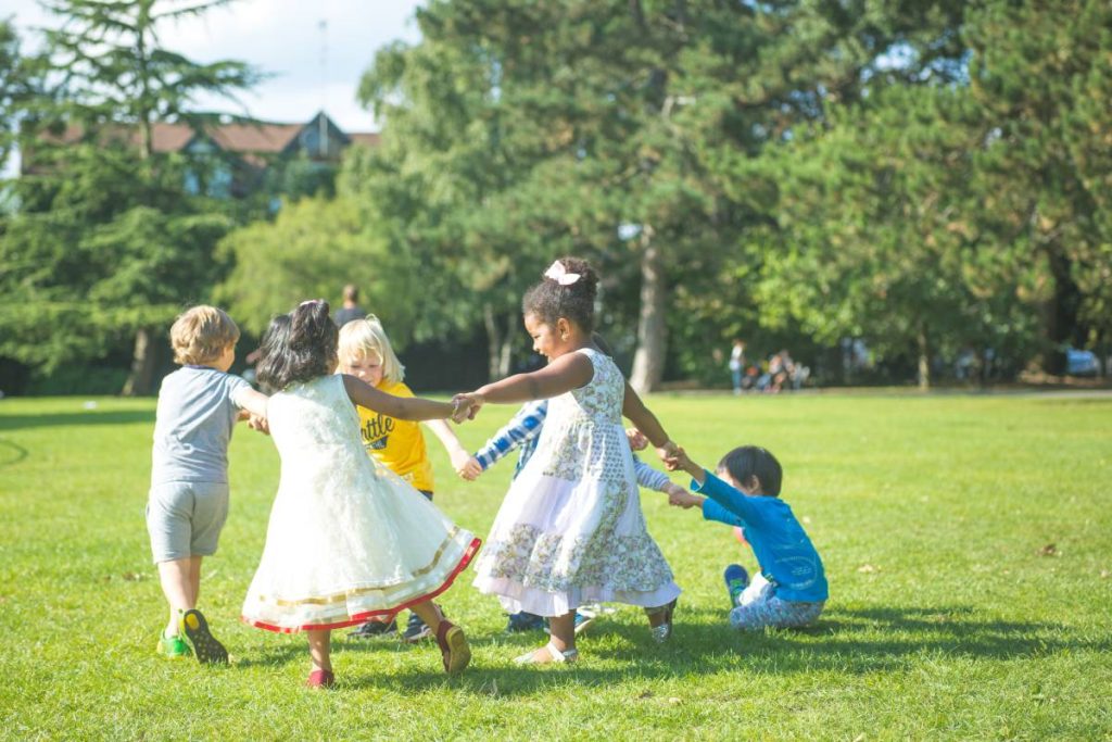 Children playing at a park