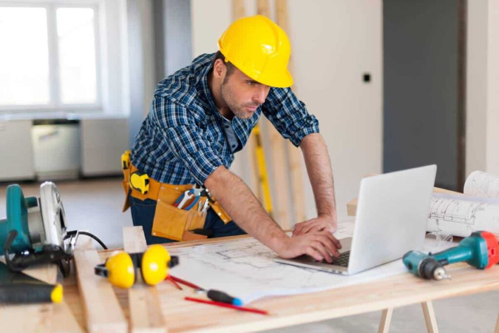 residential contractor working on the inside of a house