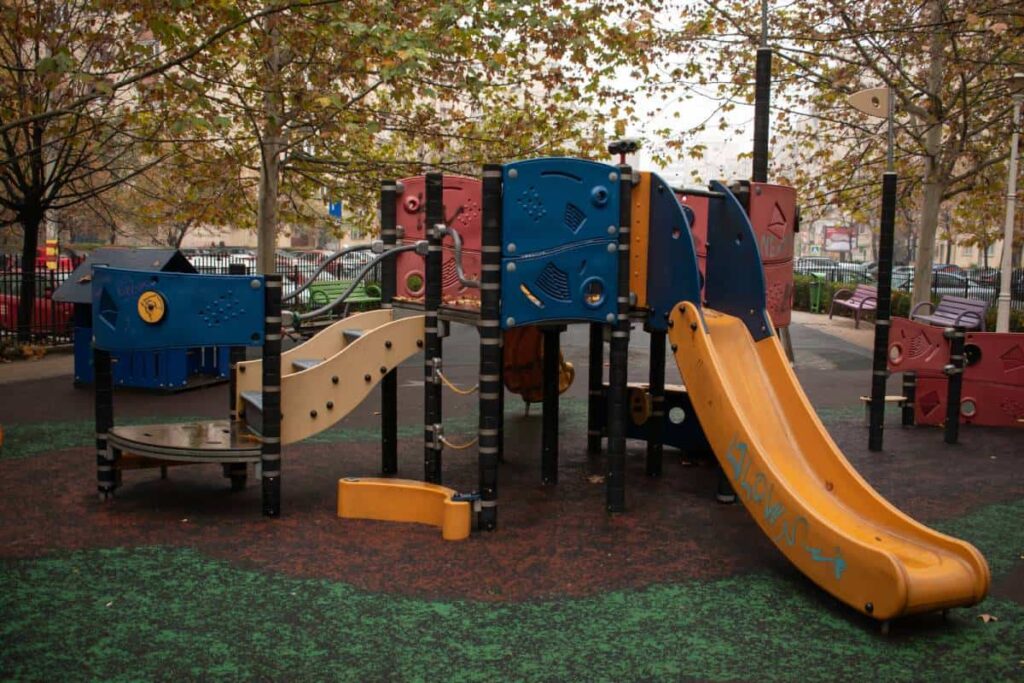 playground with a smooth ground surface